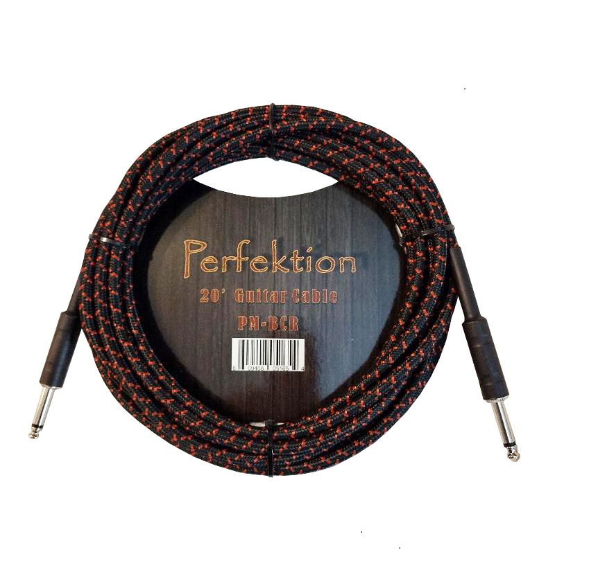 Perfektion Braided 20' Cable- Black and Red